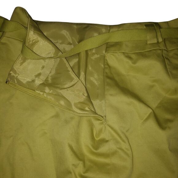 Carlisle Lime Green Pleated Mini Skirt Size 4 – Belted Y2K Preppy Summer Lined - Picture 6 of 8